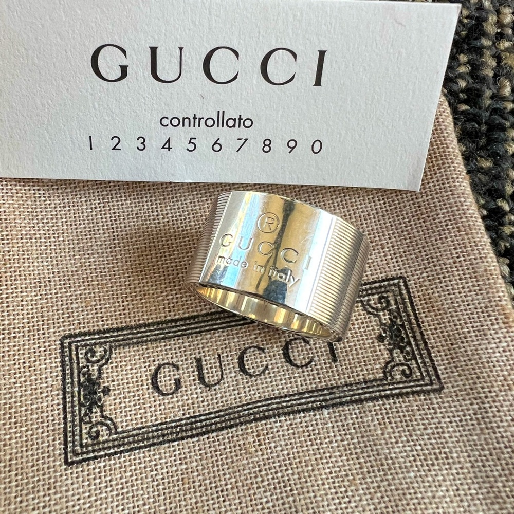 Gucci 925 sterling silver wide ring size 7 - Picture 4 of 4